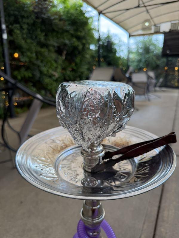 Fresh-fruit hookah on the garden patio